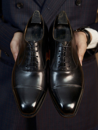 男性用ドレスシューズ 高品質スクエアトゥレザーブローグフォーマルウェディングシューズ