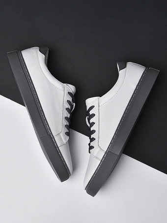 メンズ スニーカー ファッション レザー ラウンドトゥ バスケット スポーツシューズ