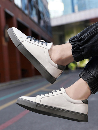 メンズ スニーカー ファッション レザー ラウンドトゥ バスケット スポーツシューズ