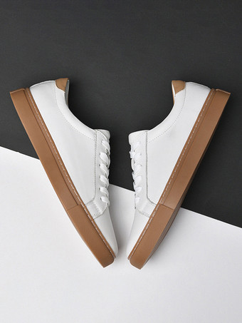 メンズ スニーカー ファッション レザー ラウンドトゥ バスケット スポーツシューズ