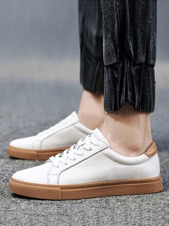 メンズ スニーカー ファッション レザー ラウンドトゥ バスケット スポーツシューズ