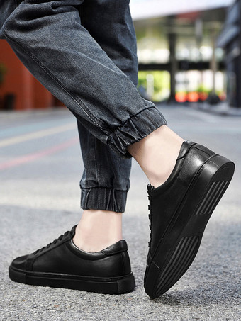 メンズ スニーカー ファッション レザー ラウンドトゥ バスケット スポーツシューズ