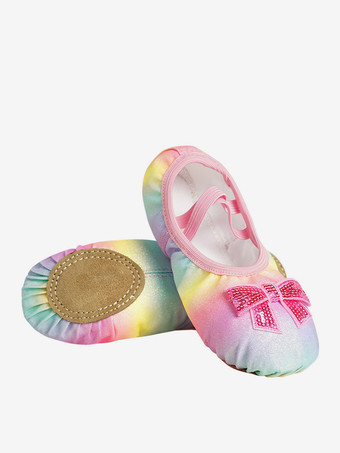 Ballet Dance Shoes Kids Bow Pattern Round Toe Bows Dance Shoes