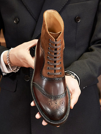 メンズ マーティン ワークブーツ レザー ブラウン アンクル ショートブーツ