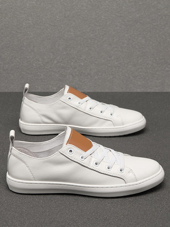 メンズスニーカーファッションレザーラウンドトゥスポーツシューズ