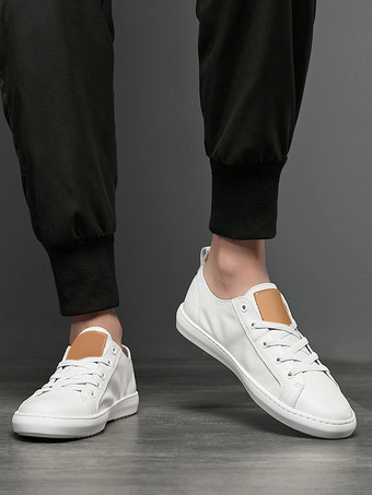 メンズスニーカーファッションレザーラウンドトゥスポーツシューズ