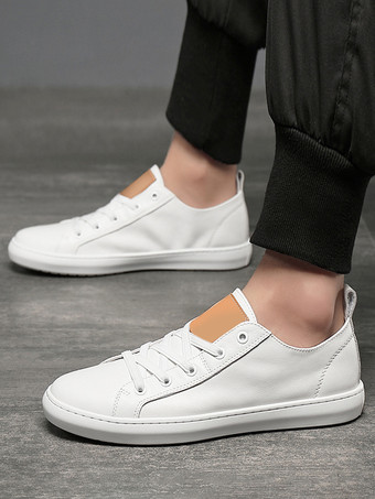 メンズスニーカーファッションレザーラウンドトゥスポーツシューズ