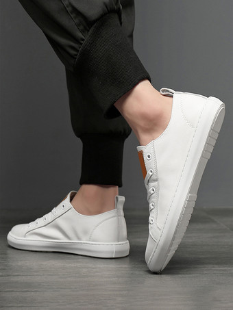 メンズスニーカーファッションレザーラウンドトゥスポーツシューズ