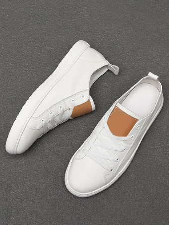 メンズスニーカーファッションレザーラウンドトゥスポーツシューズ