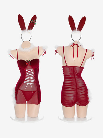 バレンタインデー 5ピース サンタコスチューム 魅力的なクリスマス女性用ランジェリー