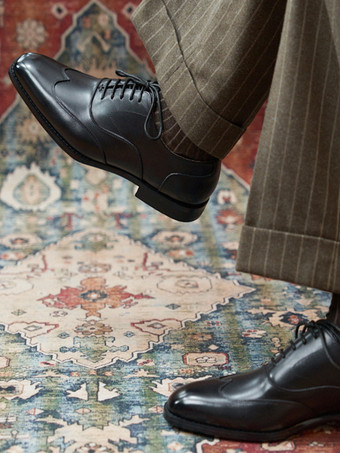 メンズドレスシューズファッションラウンドトゥブローグフォーマルウェディングシューズ
