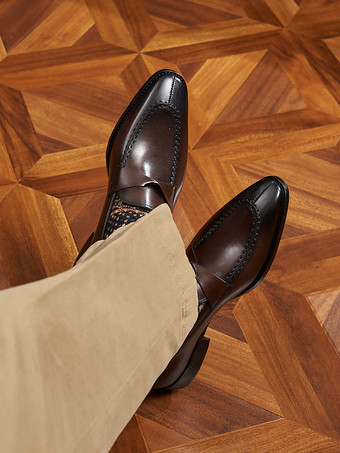 メンズ ペニーローファー スリッポン 牛革 プロム ウェディングシューズ