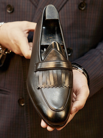 メンズ ペニーローファー レザーアートワーク スリッポン プロム フォーマル ウェディングシューズ