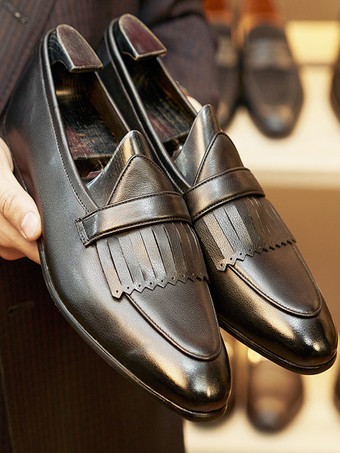 メンズ ペニーローファー レザーアートワーク スリッポン プロム フォーマル ウェディングシューズ