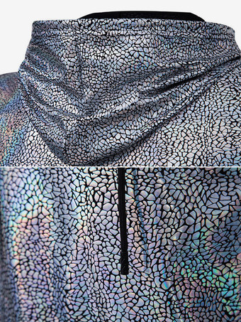 メンズ 衣類 タンクトップ Tシャツ タンクトップ カジュアル タンクトップ 男性用 パンク フード付き メタリック レギュラーフィット シルバー サマートップ