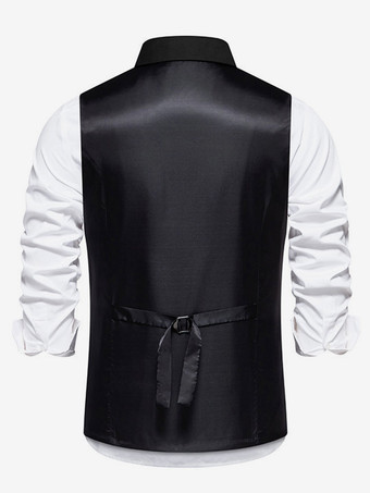 メンズスーツベスト ウェディングパーティーラペルチェーンベスト