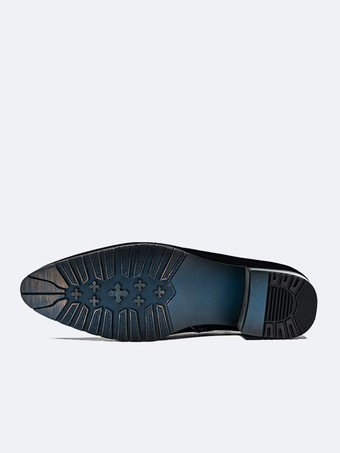 メンズ チェルシーブーツ 牛革 シック ブラック ポインテッドトゥ アンクル ショートブーツ