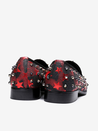 メンズ ローファー シューズ 牛革 リベット カラーブロック スリップオン プロム ウェディング シューズ