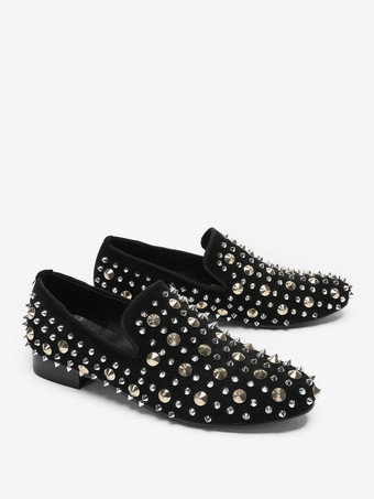 メンズ リベット ローファー シューズ レザー リベット スリッポン スパイク プロム ウェディングシューズ