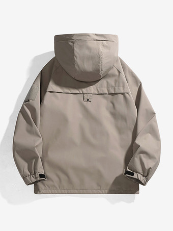 メンズ アウトドア ジャケット マウンテンスタイル フード付き 長袖コート