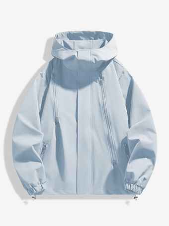 ベビーブルーメンズ フード付き カジュアル ジッパー ルーズ アウトドア ジャケット