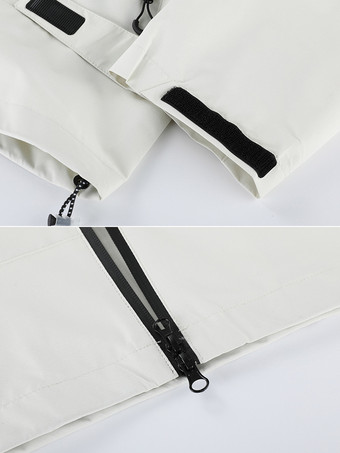 メンズ アウトドア ジャケット パッチワーク ルーズ ジップ フード付き 長袖 コート