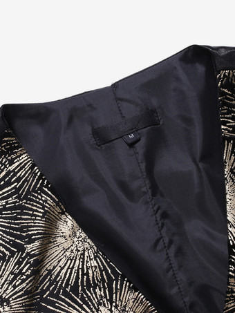 メンズ カジュアル ダブルブレスト ベスト スタンピングプリント ノースリーブ ジャケット