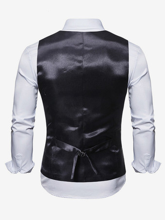 メンズ カジュアル ダブルブレスト ベスト スタンピングプリント ノースリーブ ジャケット