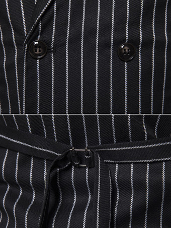 メンズ ストライプ ダブルブレスト ベスト ビジネス ノースリーブ スーツ ジャケット