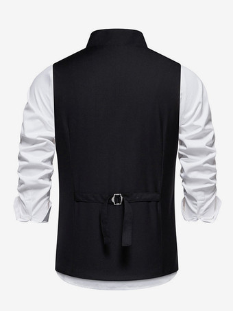 メンズスーツベスト ウェディングパーティー 斜めシングルブレストベスト