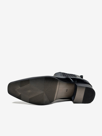 メンズ チェルシーブーツ 牛革 シック ブラック アンクル ショートブーツ