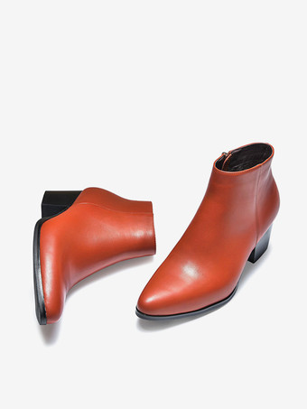 メンズ チェルシーブーツ 牛革 シック ブラック アンクル ショートブーツ