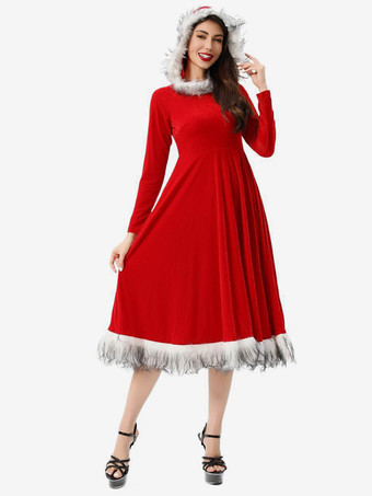 クリスマスセット 赤いドレスブロック クリスマスホリデーコスチューム