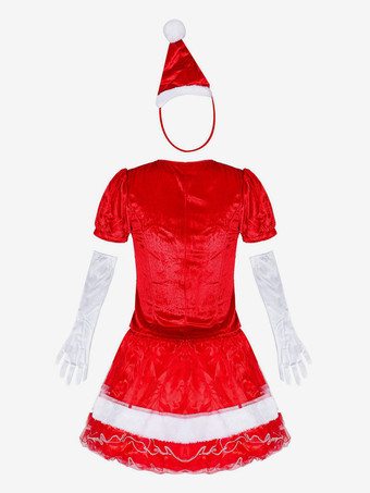 レディース クリスマス セット 赤いドレス 手袋 帽子 クリスマス ホリデー コスチューム