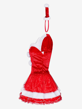 レディース クリスマス セット 赤いドレス 手袋 帽子 クリスマス ホリデー コスチューム