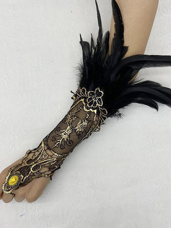 Black Retro Costumes Feathers Women's Party Accessory