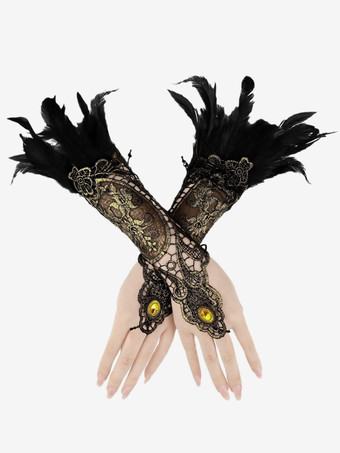 Black Retro Costumes Feathers Women's Party Accessory