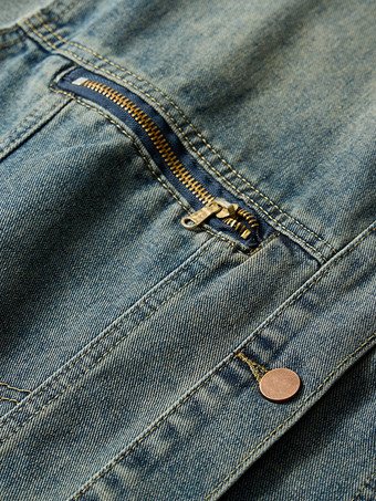 メンズ デニムジャケット ノースリーブ シングルブレスト ポケット付きデニムジャケット