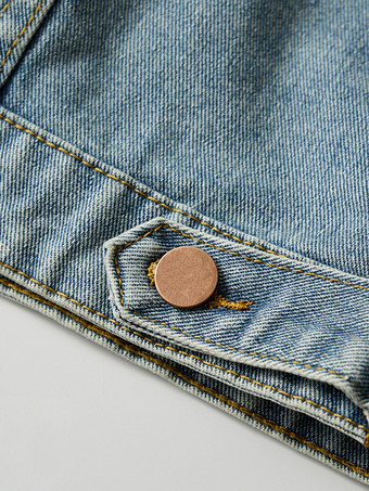 メンズ ノースリーブ デニムジャケット シングルブレスト カジュアルジャケット ポケット付き