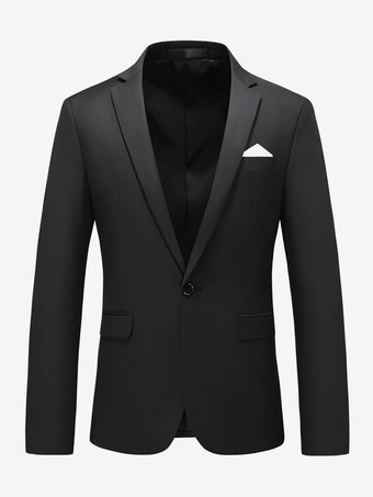 ブラック メンズ ブレザー スーツ ジャケット カーキ スリムフィット ワンボタン ブレザー エレガント ウェディング シック ジャケット