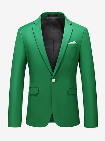 グリーン メンズ ブレザー スーツ ジャケット カーキ スリムフィット ワンボタン ブレザー エレガント ウェディング シック ジャケット