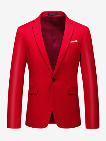 レッド メンズ ブレザー スーツ ジャケット カーキ スリムフィット ワンボタン ブレザー エレガント ウェディング シック ジャケット