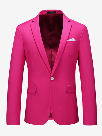 ローズレッドメンズ ブレザー スーツ ジャケット カーキ スリムフィット ワンボタン ブレザー エレガント ウェディング シック ジャケット