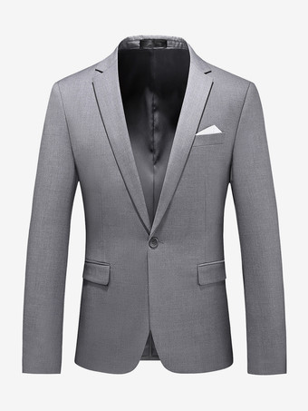 グレイメンズ ブレザー スーツ ジャケット カーキ スリムフィット ワンボタン ブレザー エレガント ウェディング シック ジャケット