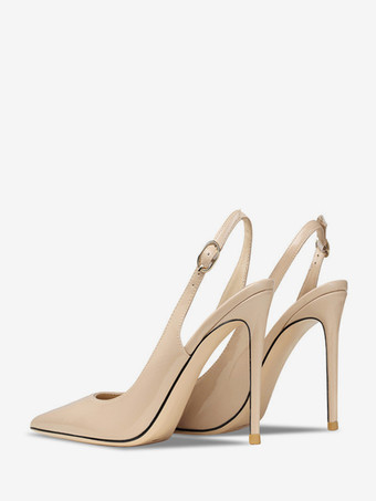 レディース ハイヒール ポインテッドトゥ スリングバック パンプス