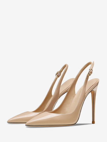 レディース ハイヒール ポインテッドトゥ スリングバック パンプス