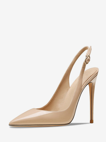 レディース ハイヒール ポインテッドトゥ スリングバック パンプス