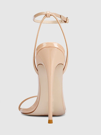 レディースヒールサンダル オープントゥ スティレットヒール アンクルストラップ パーティーシューズ