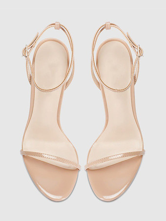 レディースヒールサンダル オープントゥ スティレットヒール アンクルストラップ パーティーシューズ