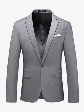 グレイメンズ ブレザー スーツ スリムフィット ワンボタン ブレザー ウェディング シック ジャケット